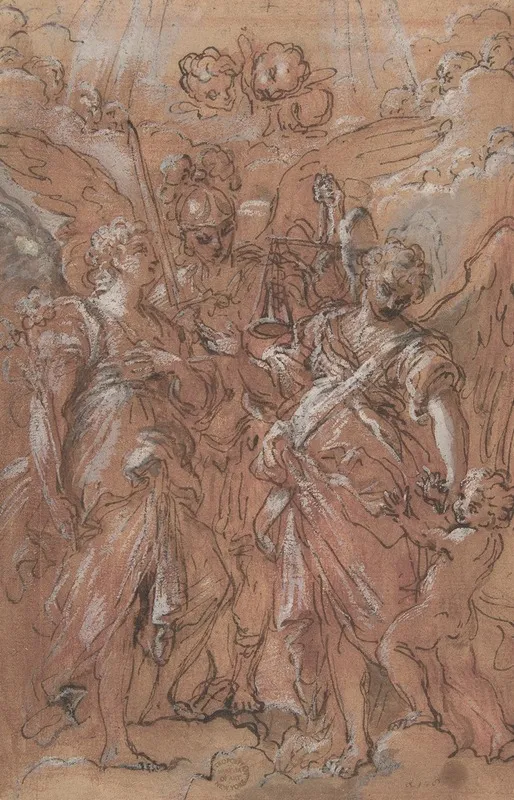 The Archangels Gabriel Michael And Raphael by Giuseppe Passeri - Canvas Print