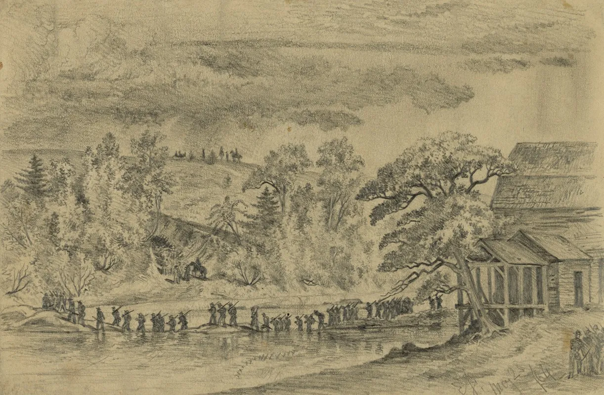 The Army Of The Potomac 5th Corps Crossing The North Anna At Jerico Ford