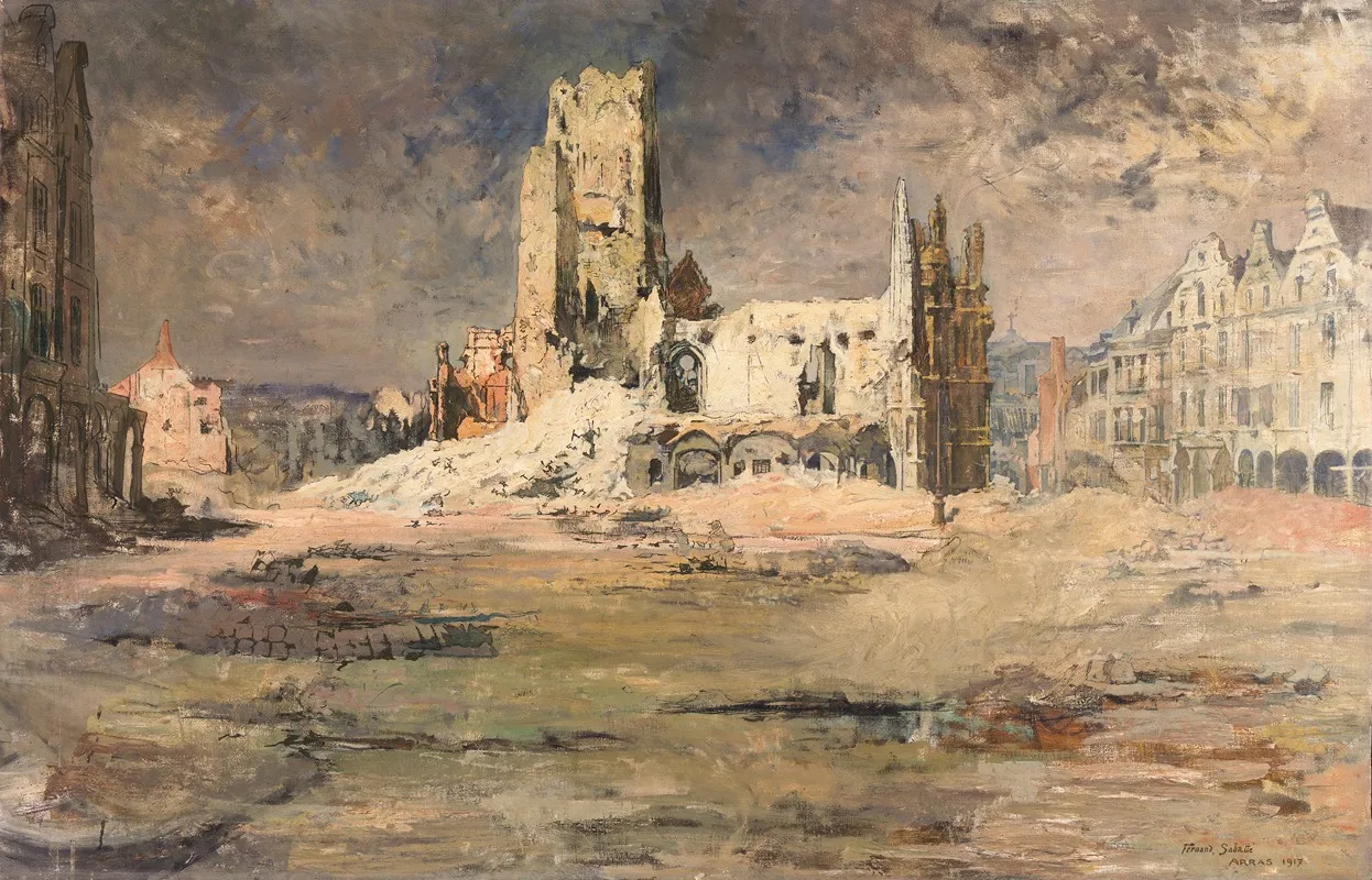 The Arras Belfry 1916 by Fernand Sabatté - Canvas Print
