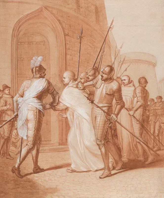 The Arrest Of Jean De La Barriere By The League At Lombez by Matthieu Elias - Canvas Print