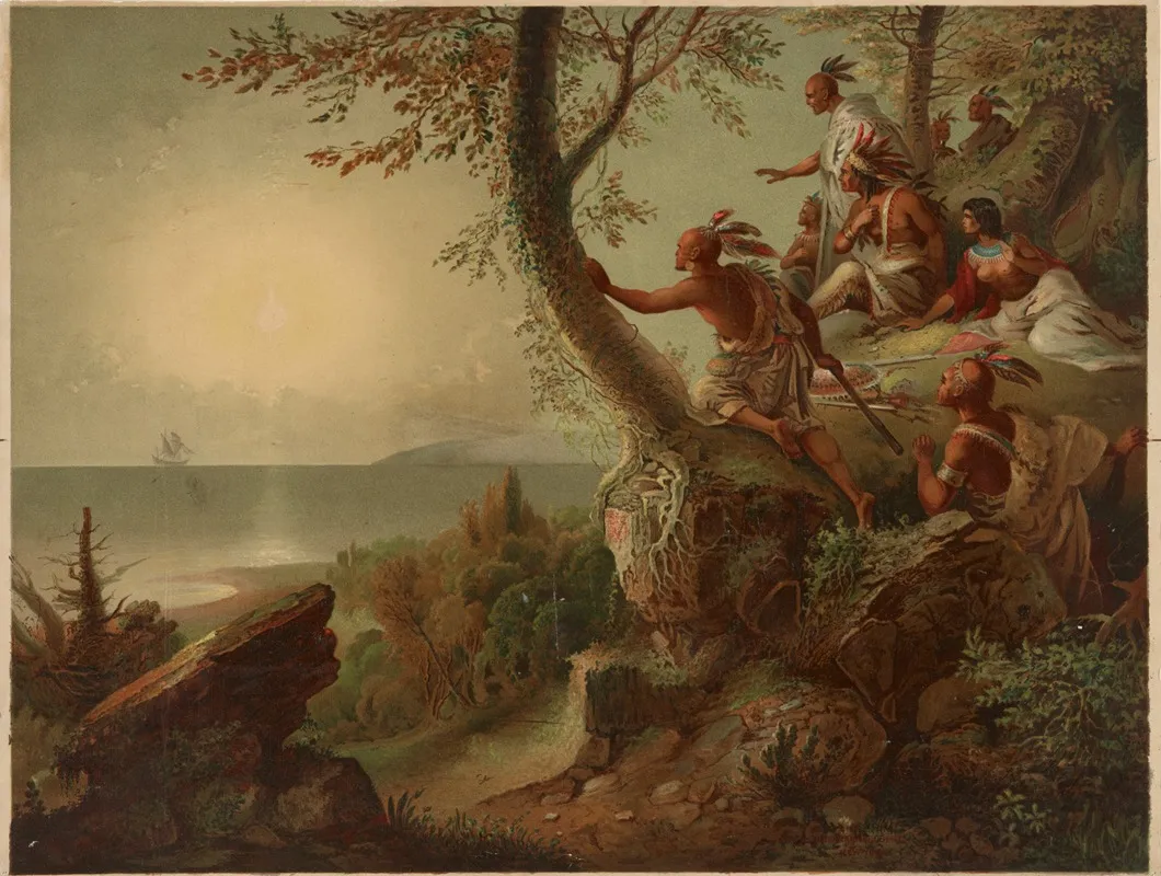 The Arrival Of Hendrick Hudson In The Bay Of New York September 12 1609