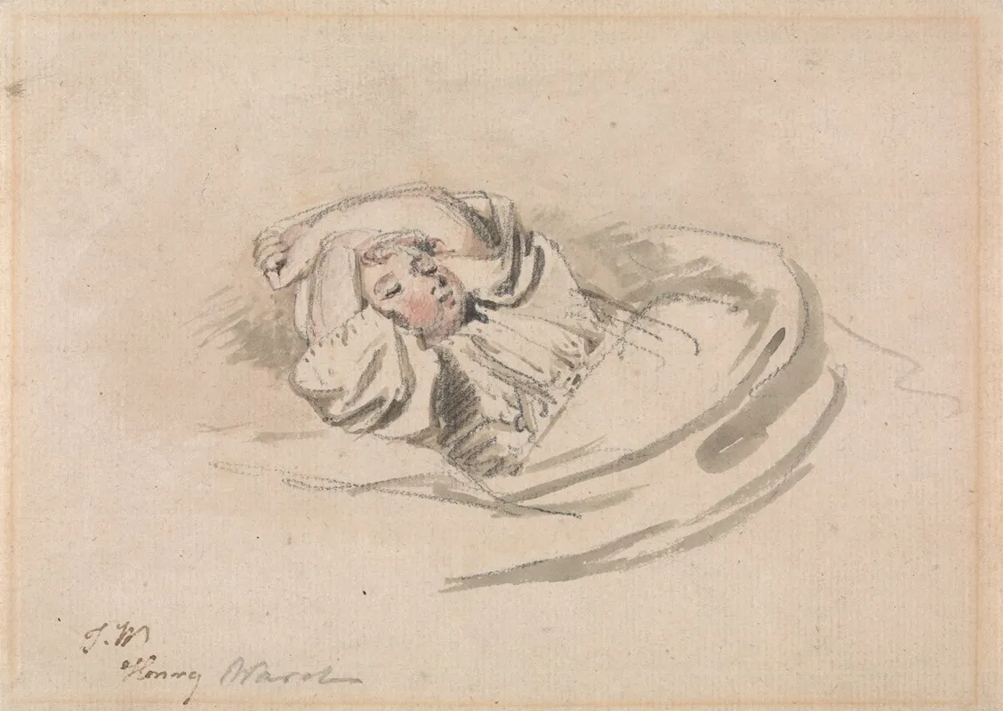 The Artists Son Henry Asleep by James Ward - Canvas Print