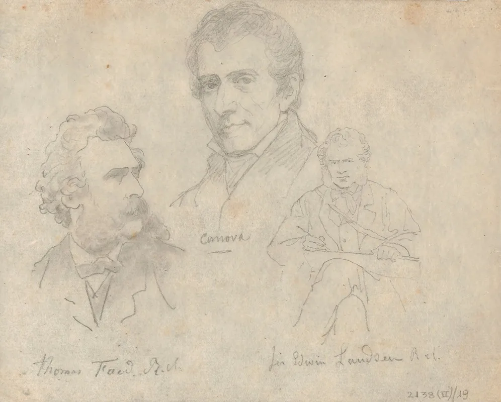 The Artists Thomas Faed Antonio Canova En Edwin Henry Landseer
