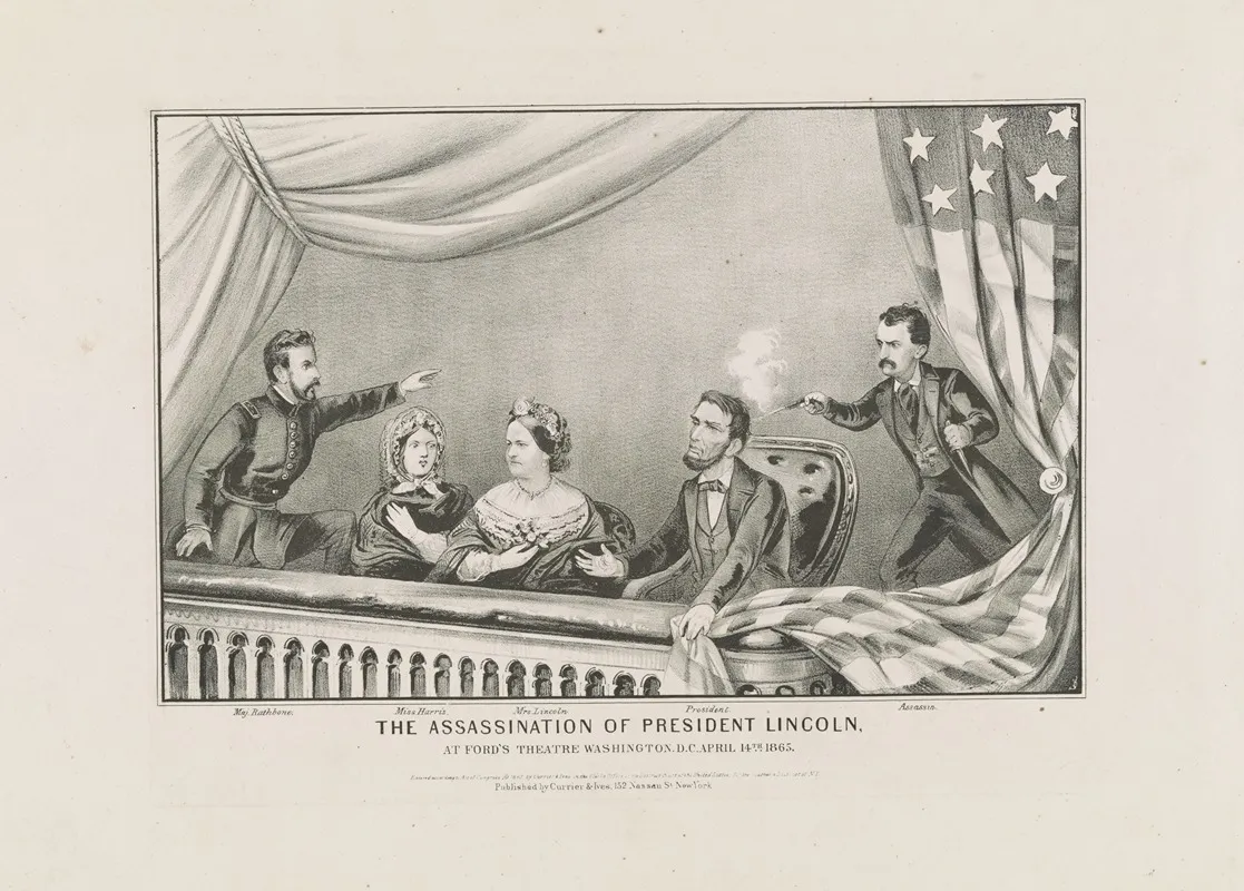 The Assassination Of President Lincoln At Fords Theatre Washington D C April 14th 1865