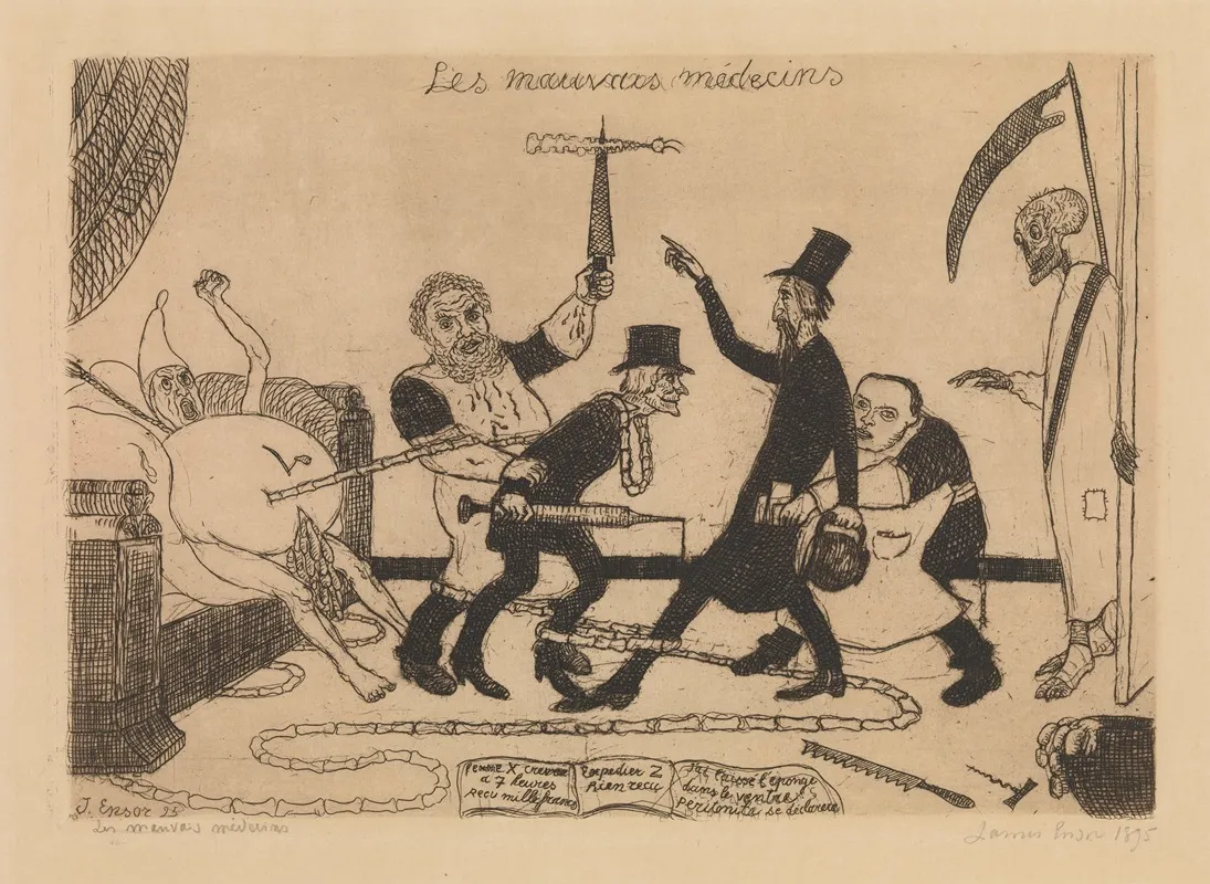 The Bad Doctors 2 by James Ensor - Canvas Print