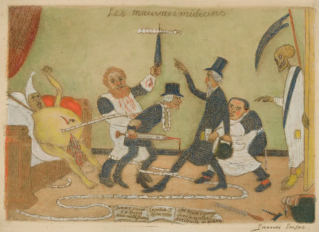 The Bad Doctors by James Ensor - Canvas Print