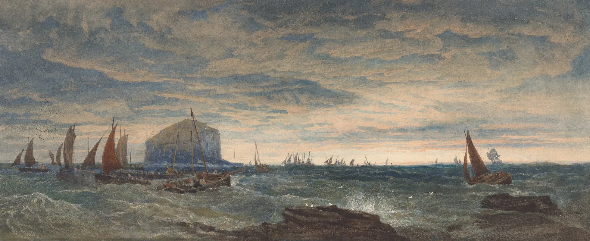 The Bass Rock At Dawn by Edward Duncan - Canvas Print