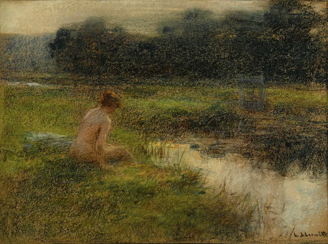 The Bather 10 by Léon Augustin Lhermitte - Canvas Print