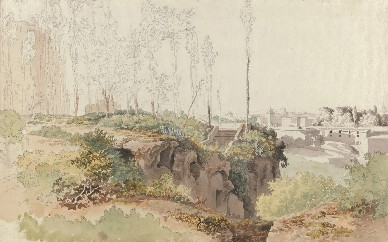 The Baths Of Caracalla Rome 2 by Carlo Labruzzi - Canvas Print