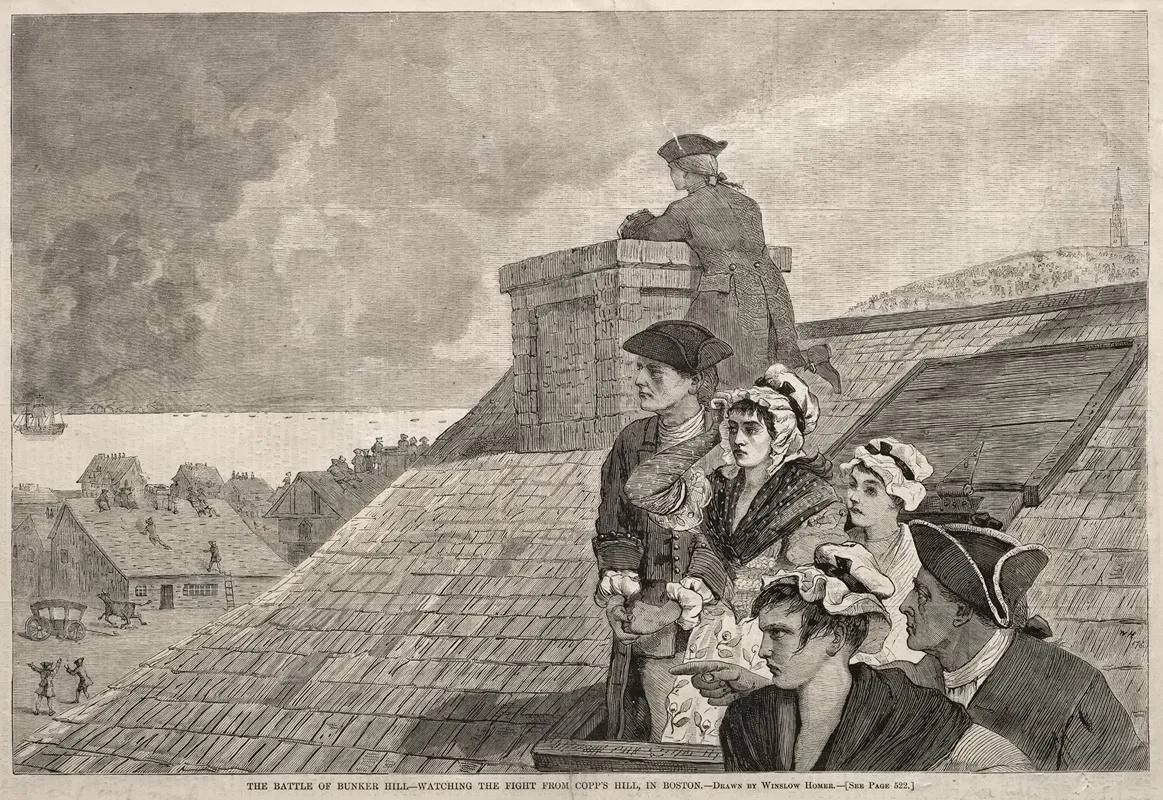 The Battle Of Bunker Hill Watching The Fight From Copps Hill In Boston