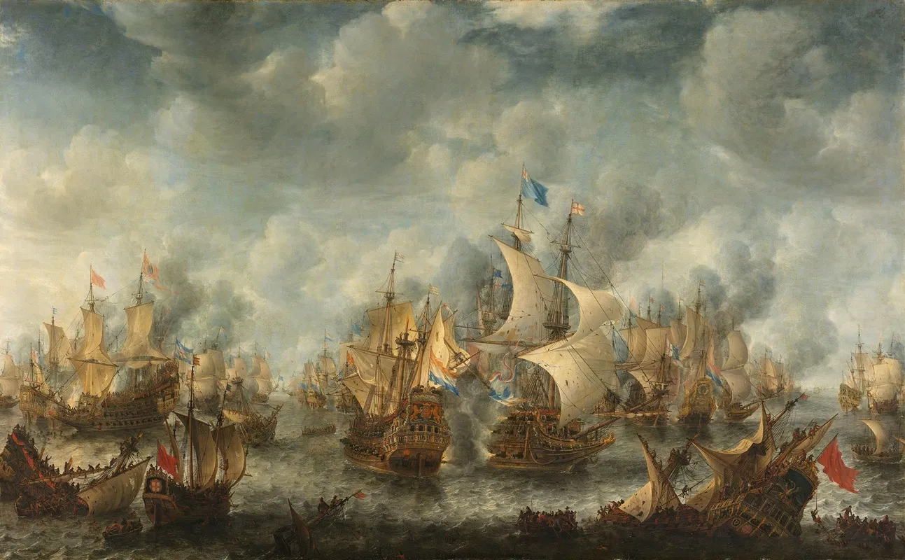 The Battle Of Terheide 2 by Jan Abrahamsz Beerstraaten - Canvas Print
