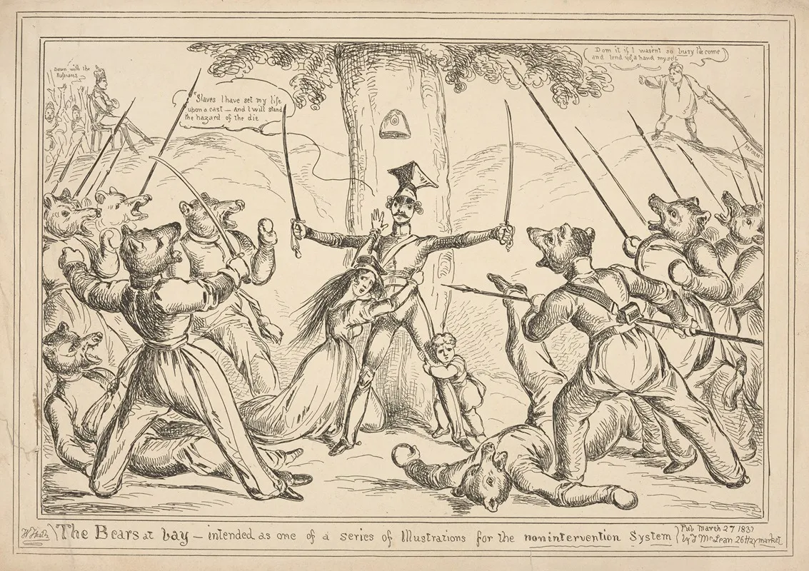 The Bears At Bay Intended As One Of A Series Of Illustrations For The Nonintervention System