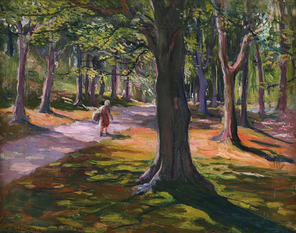 The Beech Avenue by Hilda Margaret Fairbairn - Canvas Print