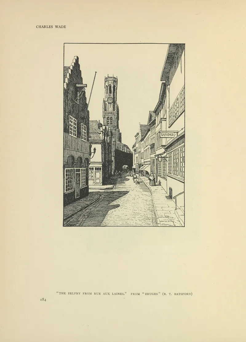 The Belfry From Rue Aux Laines Bruges