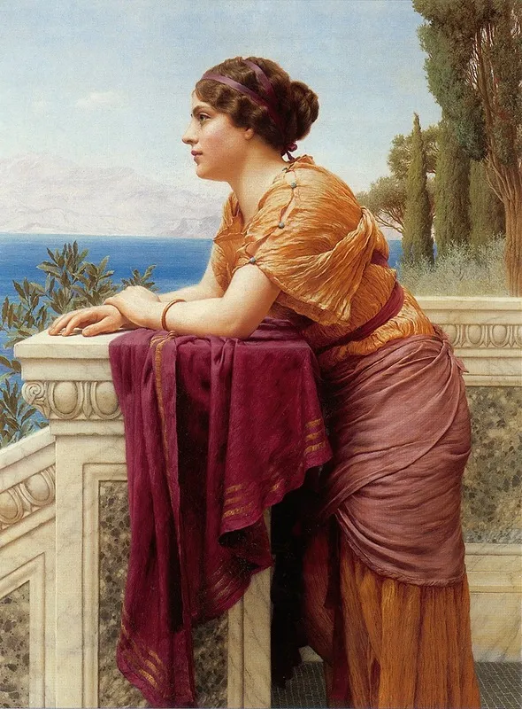 The Belvedere by John William Godward - Canvas Print