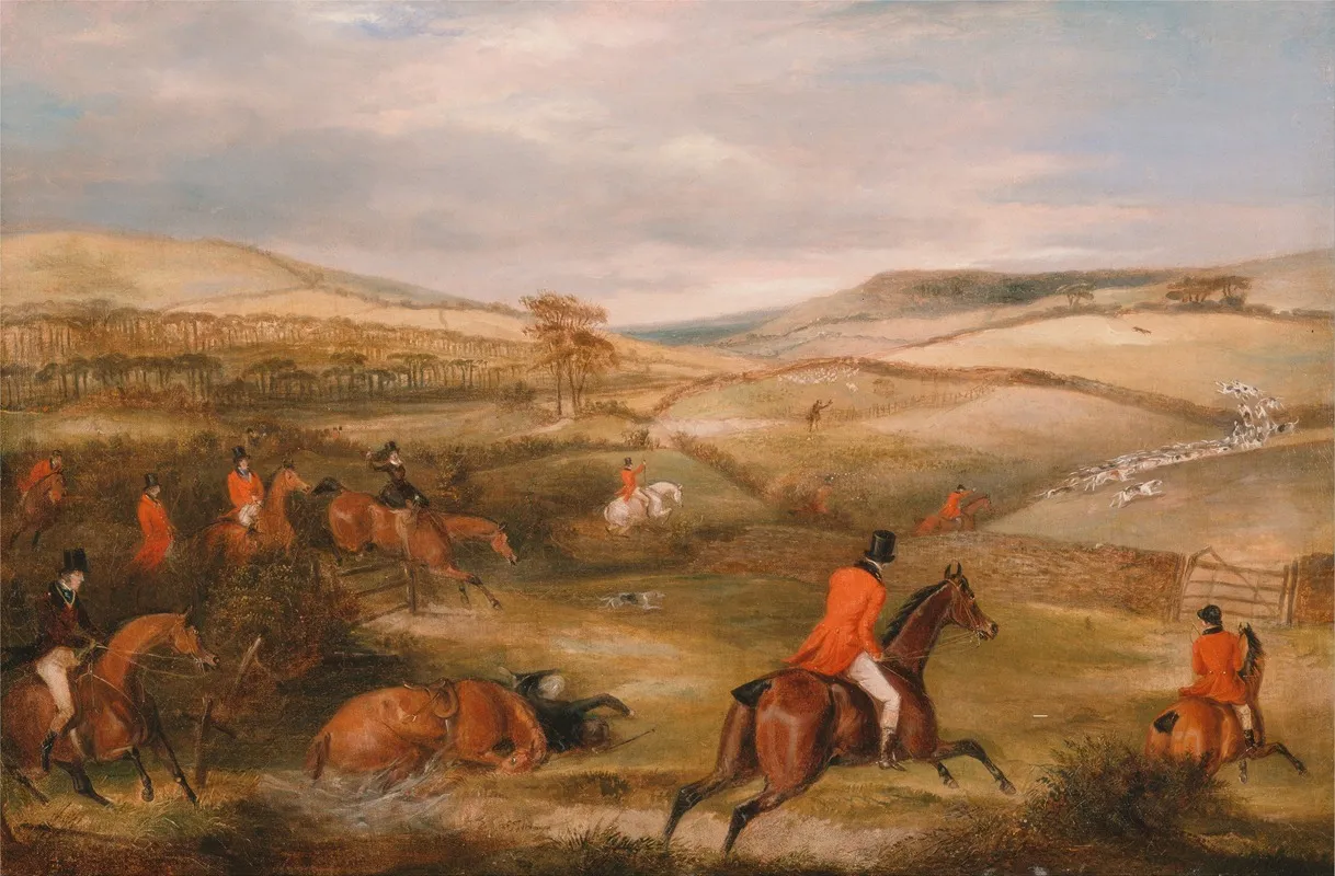 The Berkeley Hunt 1842 The Chase by Francis Calcraft Turner - Canvas Print
