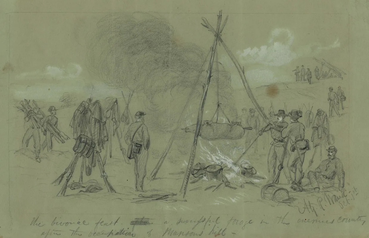 The Bivouac Feast After A Successful Forage In The Enemies Country After The Occupation Of Munsons Hill