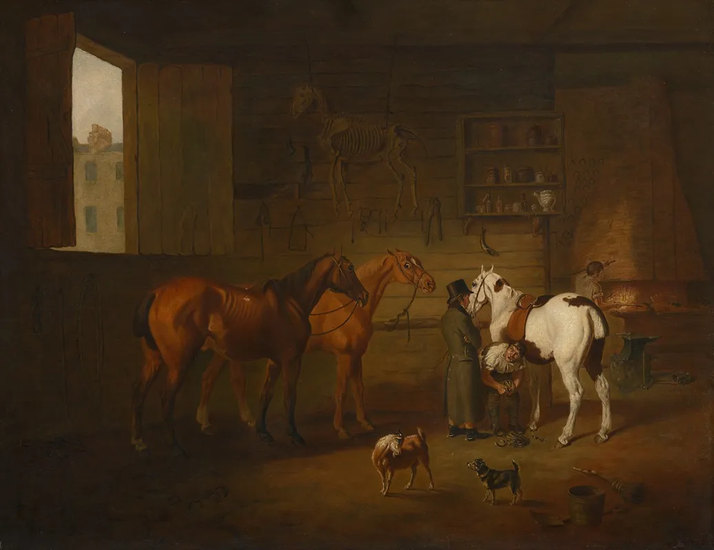 The Blacksmiths Shop 4 by Henry Bernard Chalon - Canvas Print