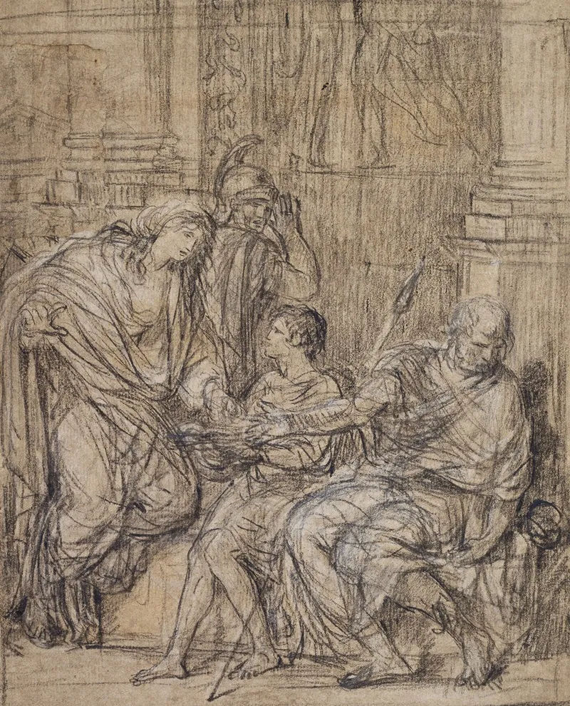 The Blind Belisarius 2 by Angelica Kauffmann - Canvas Print