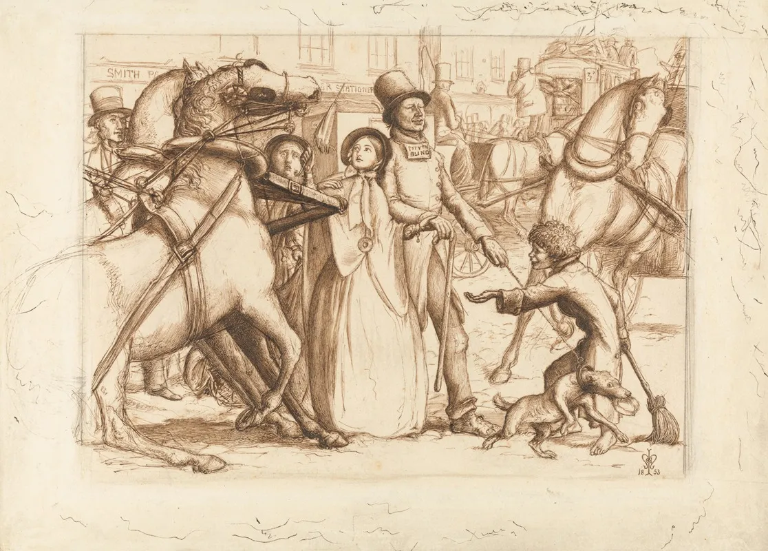 The Blind Man by Sir John Everett Millais - Canvas Print