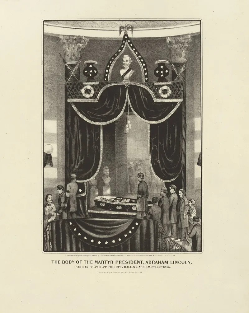 The Body Of The Martyr President Abraham Lincoln Lying In State At The City Hall N Y April 24th 25th 1865
