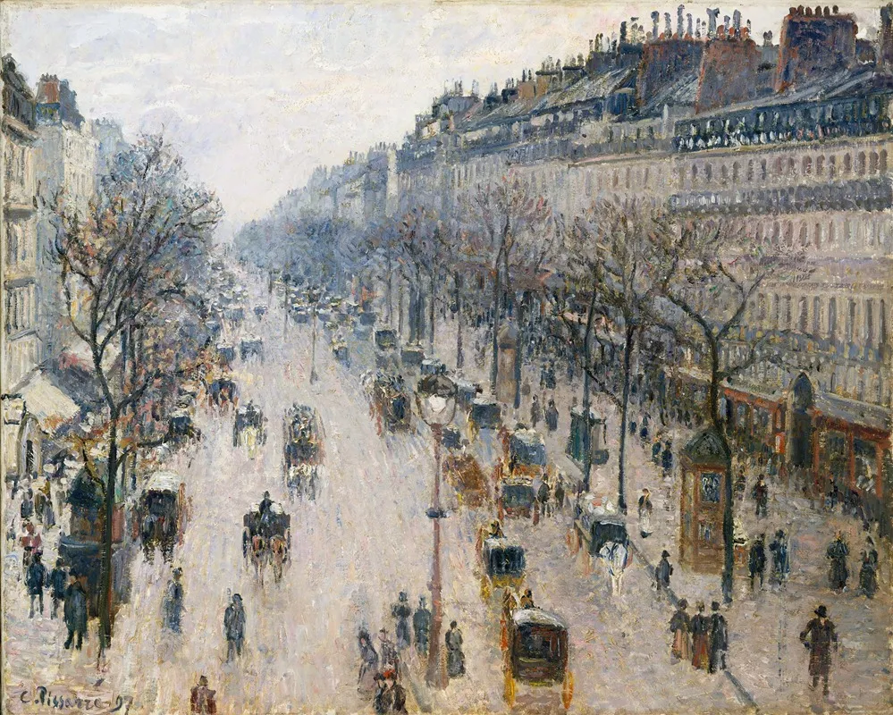The Boulevard Montmartre On A Winter Morning
