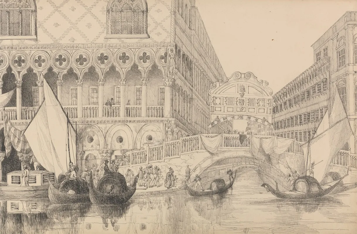 The Bridge Of Sighs And Part Of The Doges Palace
