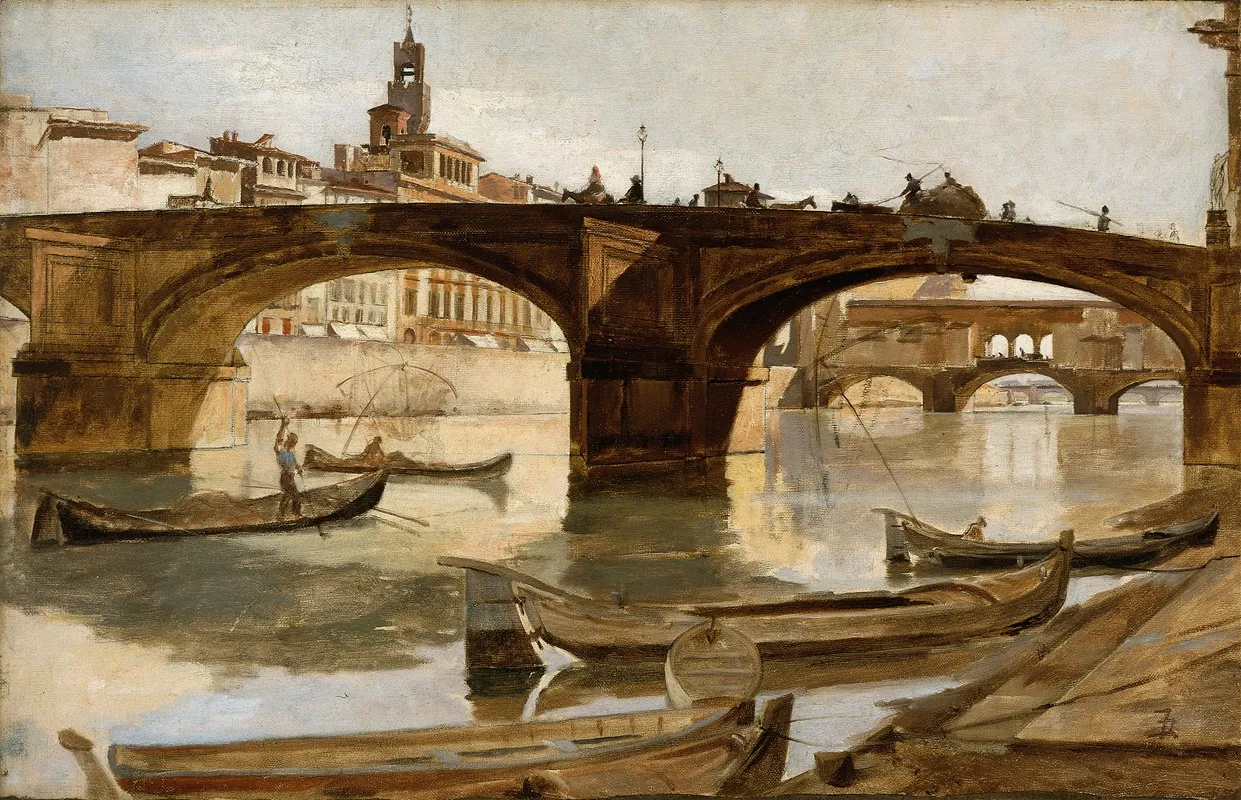 The Bridges Florence by Frank Duveneck - Canvas Print