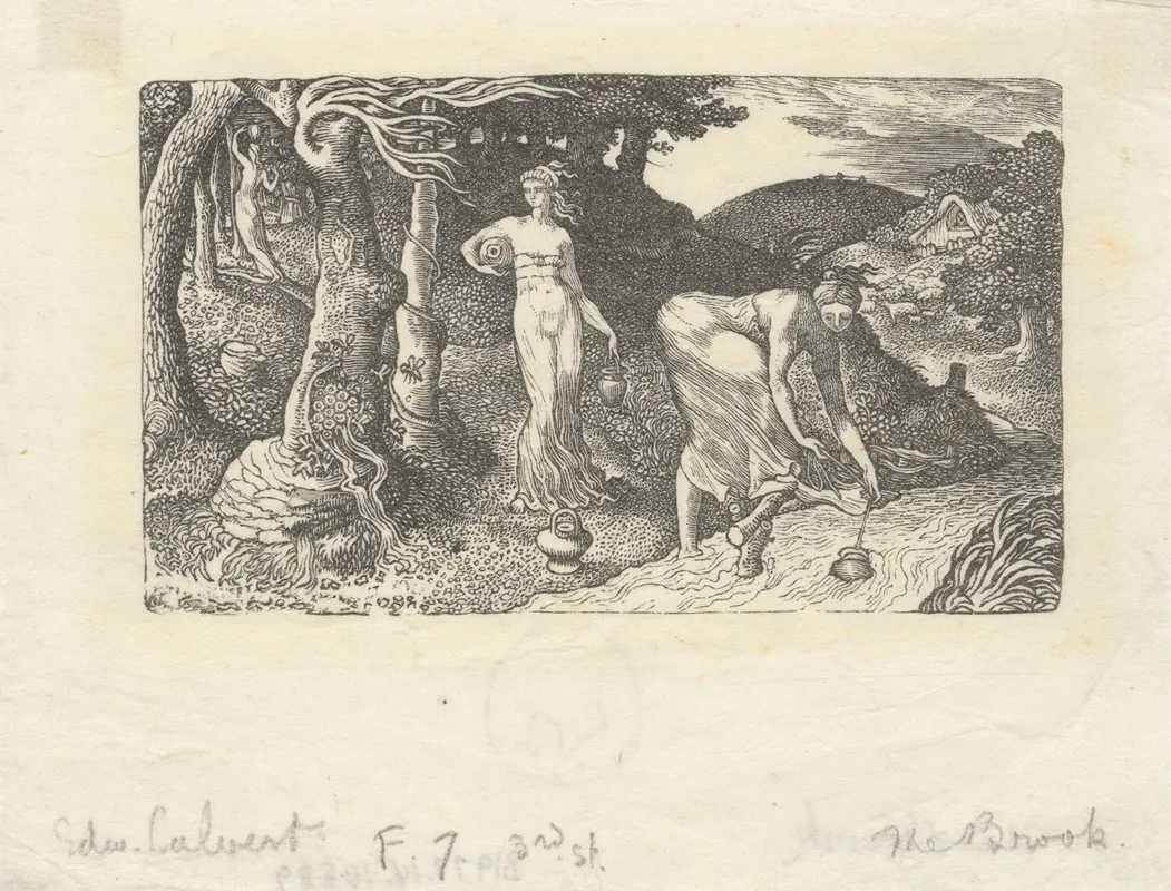 The Brook 3 by Edward Calvert - Canvas Print