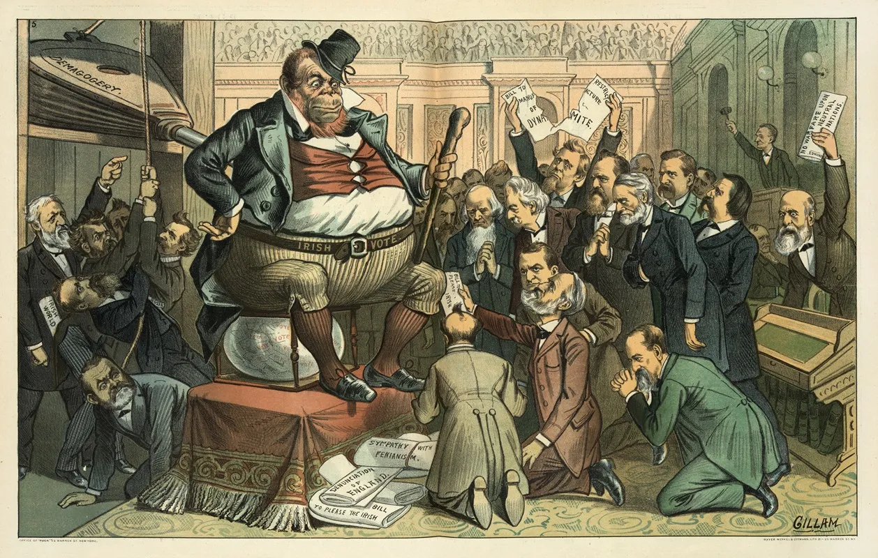 The Bugaboo Of Congress by Bernhard Gillam - Canvas Print
