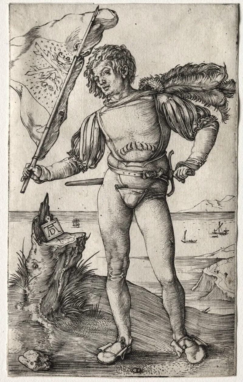 The Burgundian Standard Bearer by Albrecht Dürer - Canvas Print