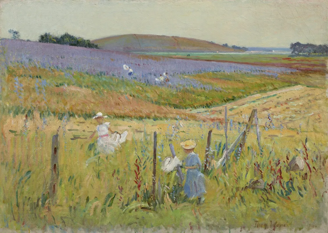 The Butterfly Catchers by Theodore Wendel - Canvas Print