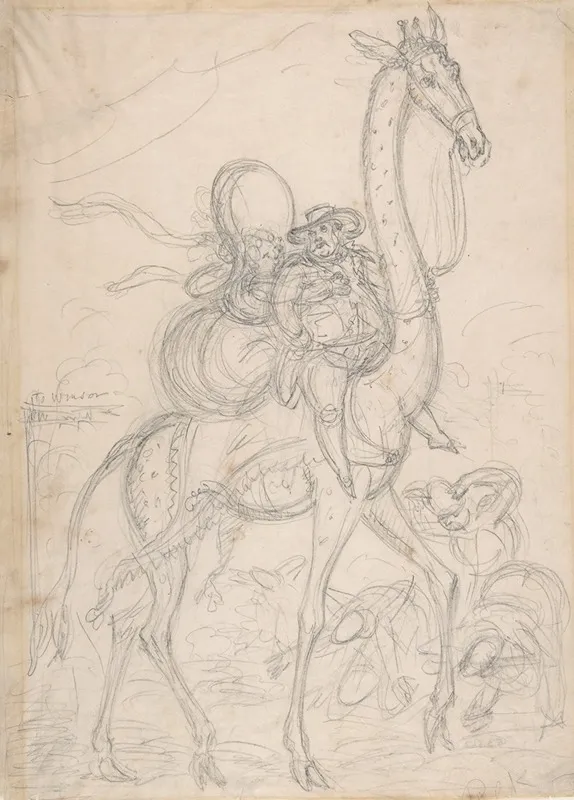 The Camelopard Or A New Hobby by William Heath - Canvas Print