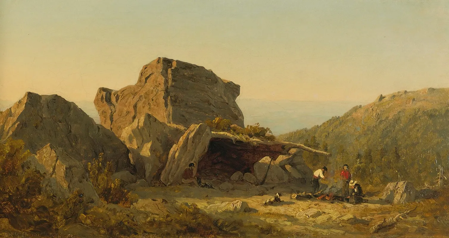 The Camp On Mansfield Mountain Vermont by Sanford Robinson Gifford - Canvas Print