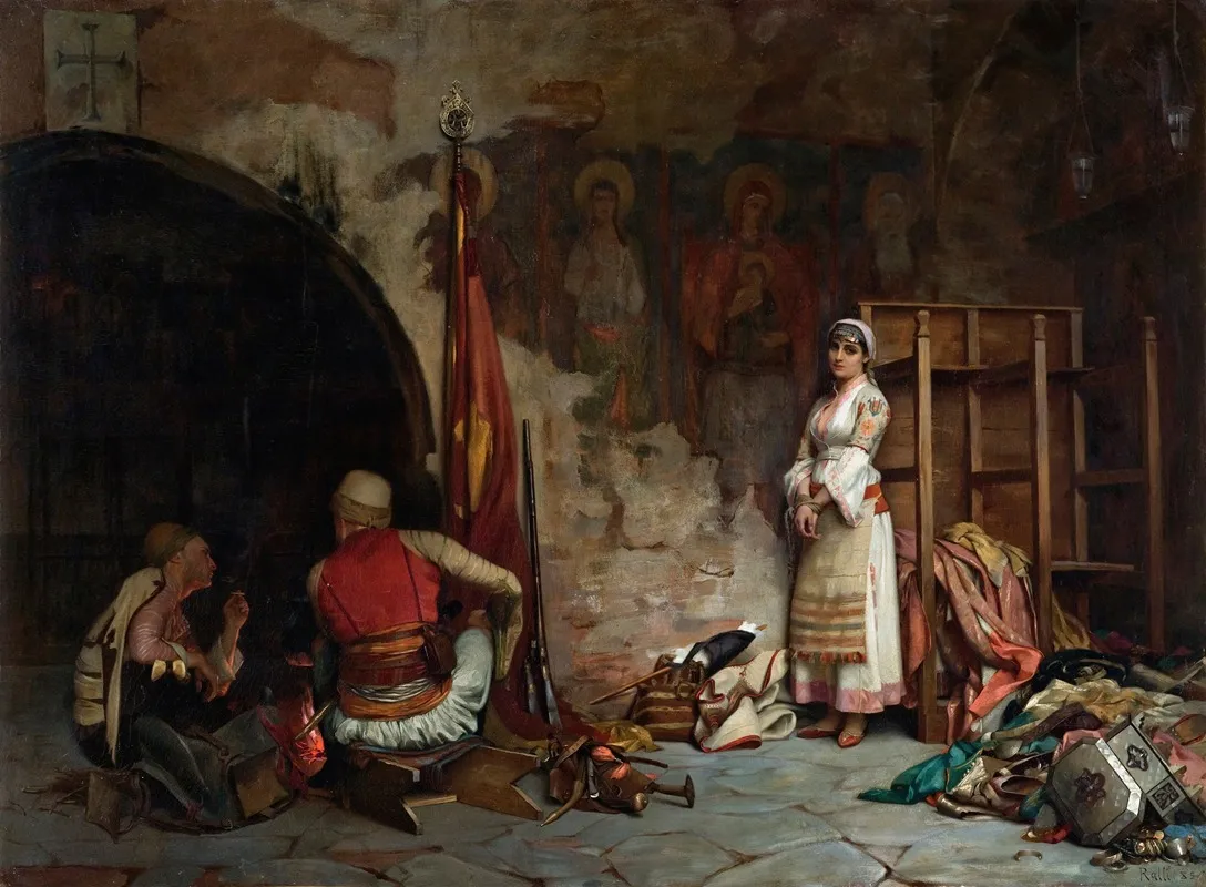 The Captive Turkish Plunder 2 by Theodoros Ralli - Canvas Print
