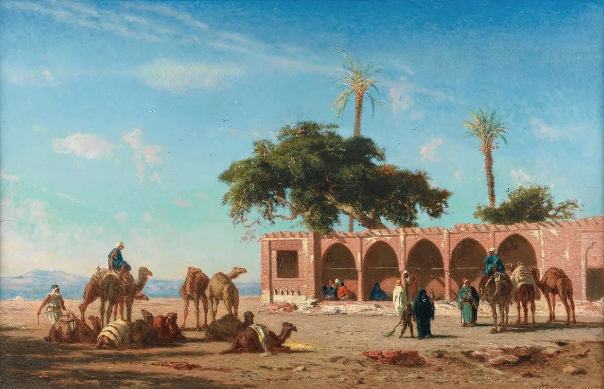 The Caravan Resting In Siout Egypt