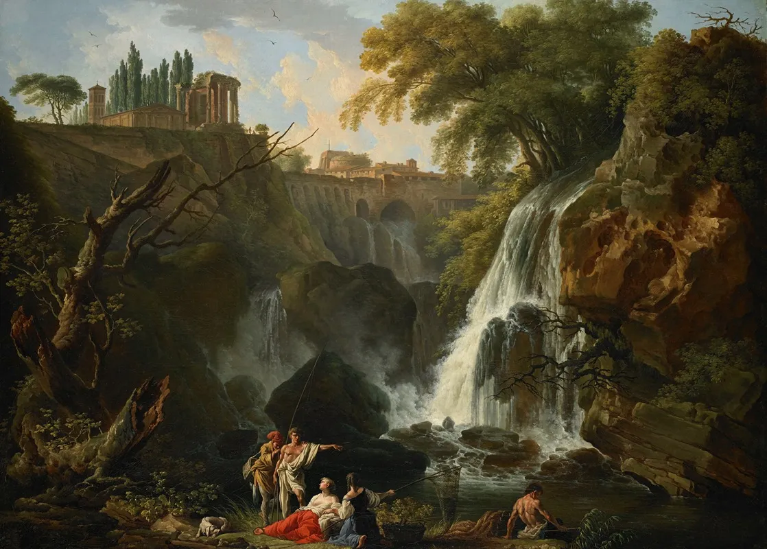 The Cascade At Tivoli by Claude-Joseph Vernet - Canvas Print