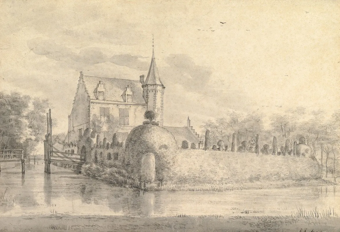 The Castle Meerdevoort Near Dordrecht by Roelant Roghman - Canvas Print