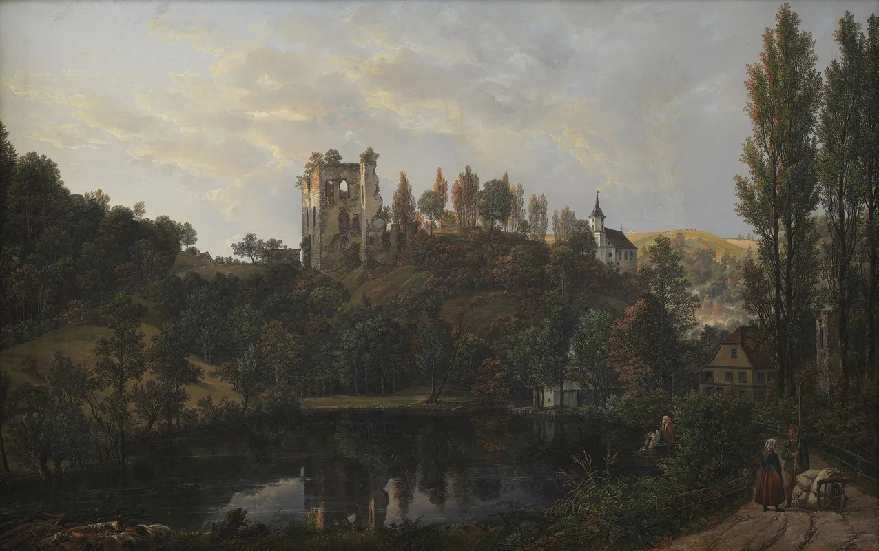 The Castle Ruin At Tharandt by Johan Christian Dahl - Canvas Print