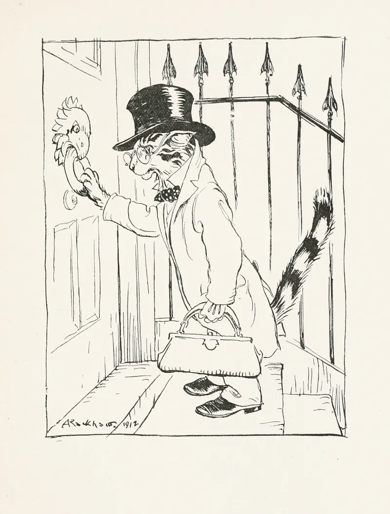The Cat And The Birds by Arthur Rackham - Canvas Print
