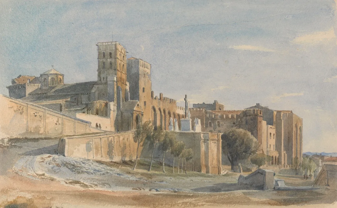 The Cathedral And Palace Of The Popes Avignon by Thomas Hartley Cromek - Canvas Print