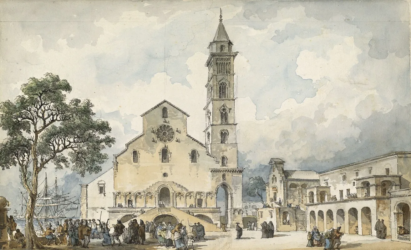 The Cathedral At Trani by Louis Jean Desprez - Canvas Print