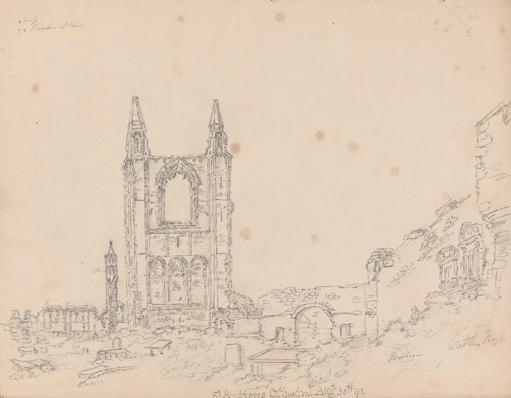 The Cathedral Of St Andrews Scotland 2 by James Moore - Canvas Print