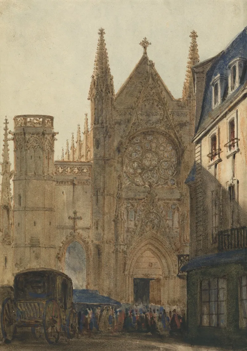 The Cathedral Of St Pierre Caen 2 by Ambrose Poynter - Canvas Print