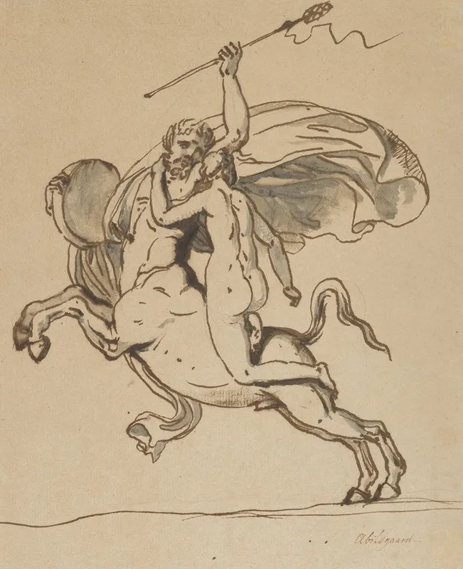 The Centaur Nessus Abducting Deianira by Nicolai Abildgaard - Canvas Print