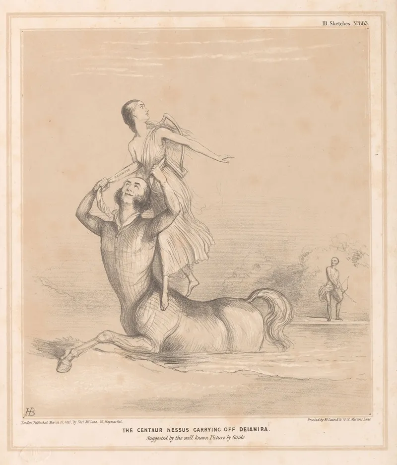 The Centaur Nessus Carrying Off Deianira Suggested By The Well Known Picture By Guido