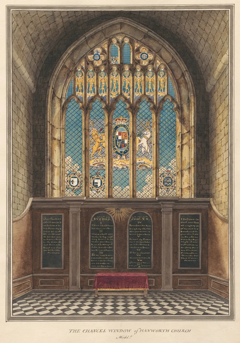 The Chancel Window Of Hanworth Church by Daniel Lysons - Canvas Print