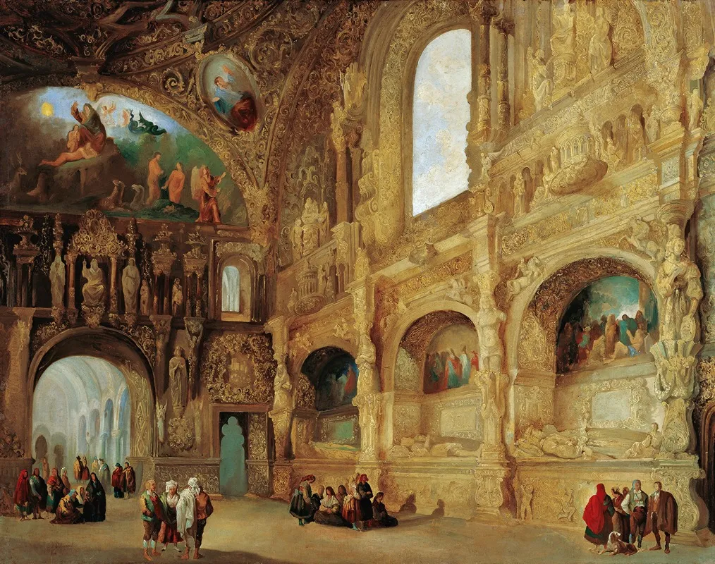The Chapel Of The Benavente Family In Medina De Rioseco by Genaro Pérez Villaamil - Canvas Print