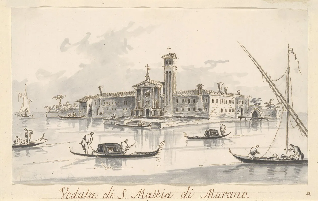 The Church And Convent Of San Mattia Di Murano by Giacomo Guardi - Canvas Print