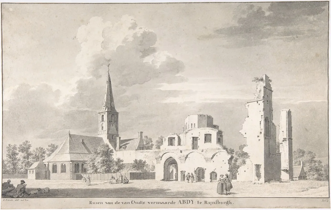 The Church And Ruins Of Rijnsburg Seen From The Northeast
